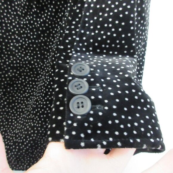 Escada Velvet Polka Dot Blazer Women 34 Cotton Broad Shoulder Black 90's Vtg 674 - Picture 11 of 14